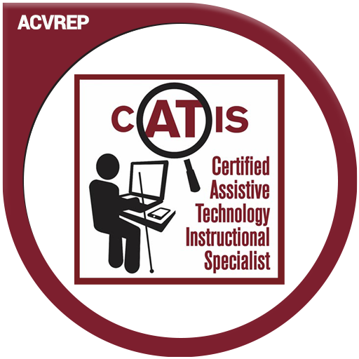 Certified Assistive Technology Instructional Specialist certification badge for individuals who are blind or low vision.